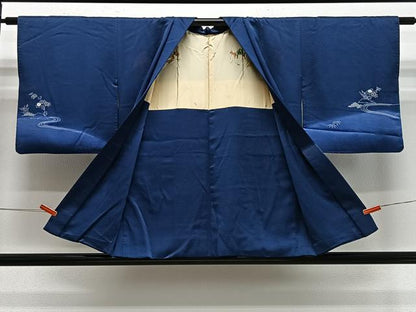 平和屋着物＃羽織　流水草花文　暈し染め　正絹　逸品　CABE5049ua