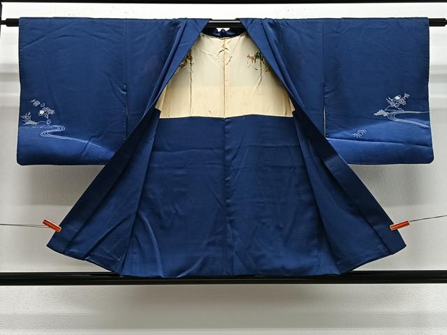 平和屋着物＃羽織　流水草花文　暈し染め　正絹　逸品　CABE5049ua