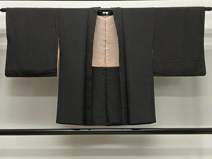 平和屋着物＃羽織　寿光織　風景文　黒地　金銀糸　正絹　逸品　CABE5051ua