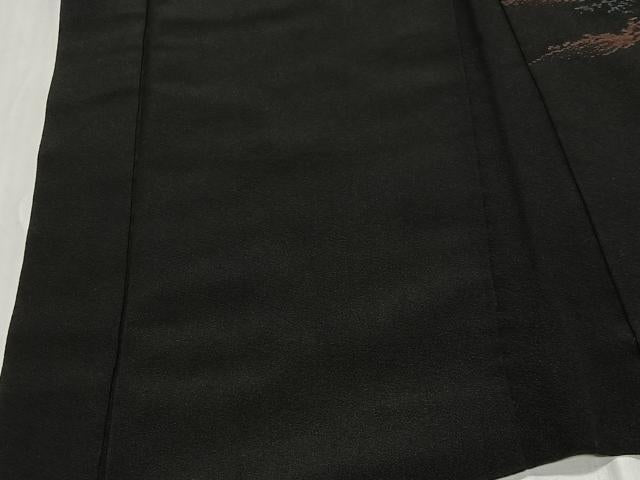 平和屋着物＃羽織　寿光織　風景文　黒地　金銀糸　正絹　逸品　CABE5051ua