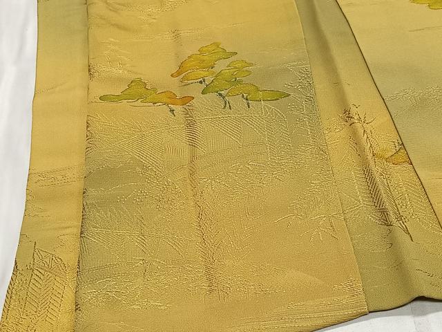 平和屋着物＃羽織　地紋起こし　籬草花文　暈し染め　正絹　逸品　CABE5059ua