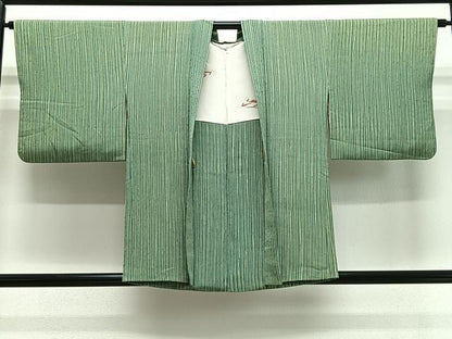 平和屋着物＃羽織　ろうけつ染　縞　正絹　逸品　CABE5070ua