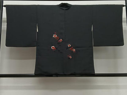 平和屋着物＃羽織　総刺繍　草花文　金糸　正絹　逸品　CABE5077ua