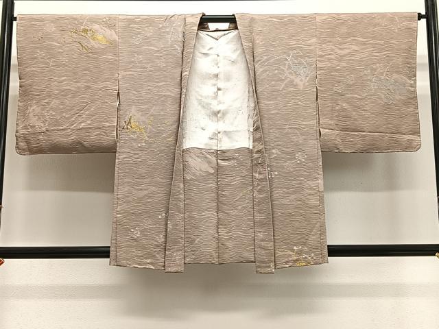 平和屋着物＃羽織　寿光織　枝葉文　金銀糸　正絹　逸品　未使用　CABE5079ua