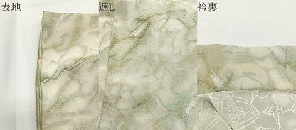 平和屋着物＃羽織　寿光織　墨流し文様　金糸　正絹　逸品　CABE5081ua