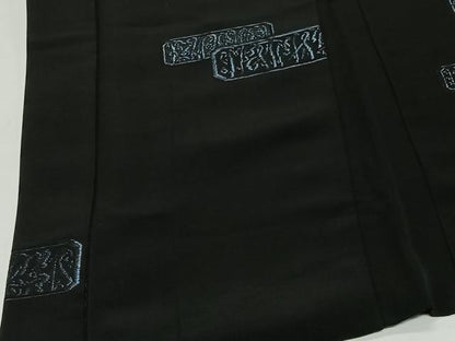 平和屋着物＃羽織　幾何学文　黒地　正絹　逸品　CABE5082ua