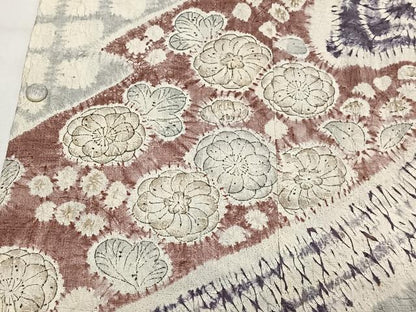 平和屋着物∞道行コート　紬地　絞り　辻が花　正絹　逸品　CABE5085ua