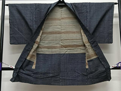 平和屋着物∞男性　長羽織　紬地　吉祥文　正絹　逸品　CABE5087ua