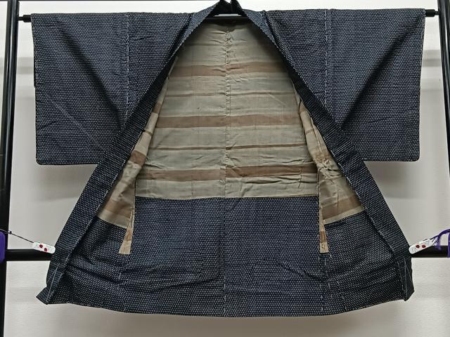 平和屋着物∞男性　長羽織　紬地　吉祥文　正絹　逸品　CABE5087ua