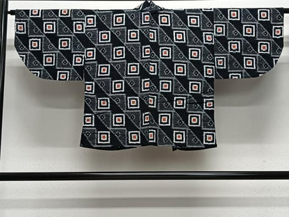 平和屋着物∞久留米絣　道中着　単衣　幾何学文　綿　逸品　CABE5088ua