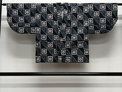 平和屋着物∞久留米絣　道中着　単衣　幾何学文　綿　逸品　CABE5088ua