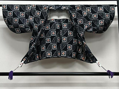 平和屋着物∞久留米絣　道中着　単衣　幾何学文　綿　逸品　CABE5088ua