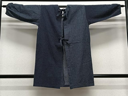 平和屋着物∞久留米絣　単衣　和装コート　市松文　綿　逸品　CABE5089ua