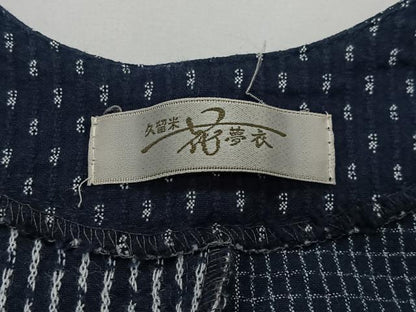 平和屋着物∞久留米絣　単衣　和装コート　市松文　綿　逸品　CABE5089ua