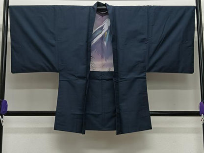 平和屋着物∞男性　羽織　紬地　褐返色　正絹　逸品　CABE5092ua