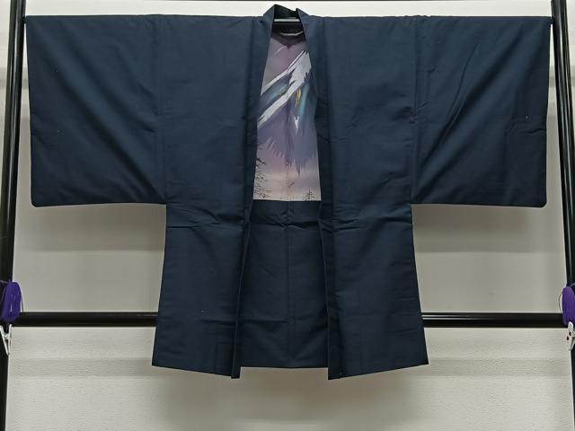 平和屋着物∞男性　羽織　紬地　褐返色　正絹　逸品　CABE5092ua