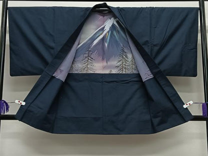 平和屋着物∞男性　羽織　紬地　褐返色　正絹　逸品　CABE5092ua