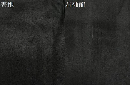 平和屋着物∞男性　長羽織　単衣　黒紋付　正絹　逸品　CABE5097ua
