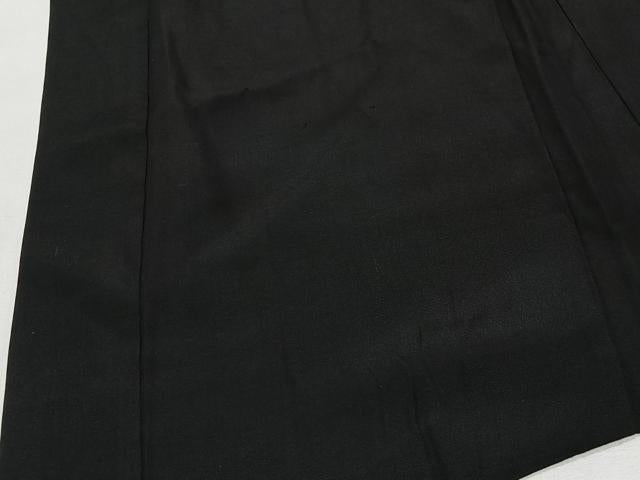 平和屋着物∞男性　長羽織　黒紋付　羽裏：風景文　正絹　逸品　CABE5107ua