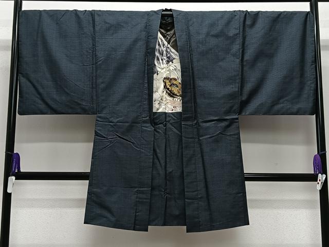 平和屋着物∞男性　長羽織　本場大島紬　100亀甲　総詰め　正絹　逸品　CABE5108ua