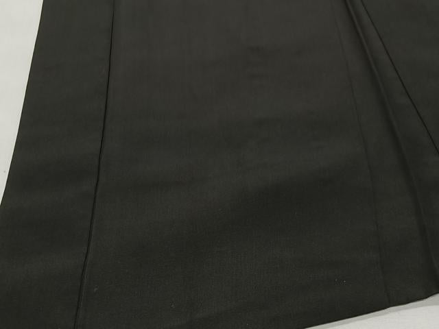 平和屋着物∞男性　長羽織　黒紋付　羽裏：風景文　正絹　逸品　CABE5112ua