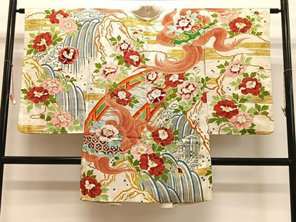 平和屋着物∞アンティーク　大正ロマン　長羽織　風景文　金彩　正絹　逸品　CABE5113ua