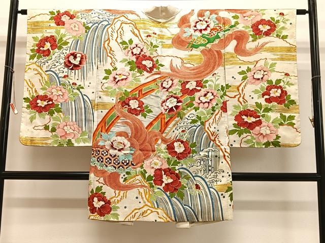平和屋着物∞アンティーク　大正ロマン　長羽織　風景文　金彩　正絹　逸品　CABE5113ua