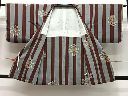 平和屋着物∞道行コート　舞花文　正絹　逸品　CABE5117ua