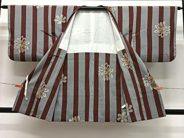 平和屋着物∞道行コート　舞花文　正絹　逸品　CABE5117ua