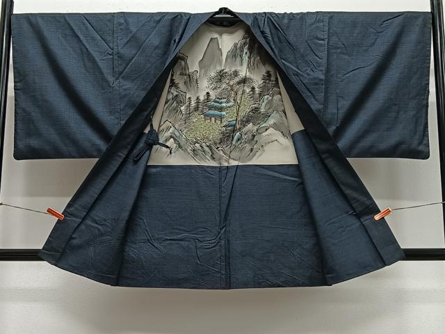 平和屋着物∞男性　羽織　本場大島紬　100亀甲　総詰め　正絹　逸品　CABE5119ua