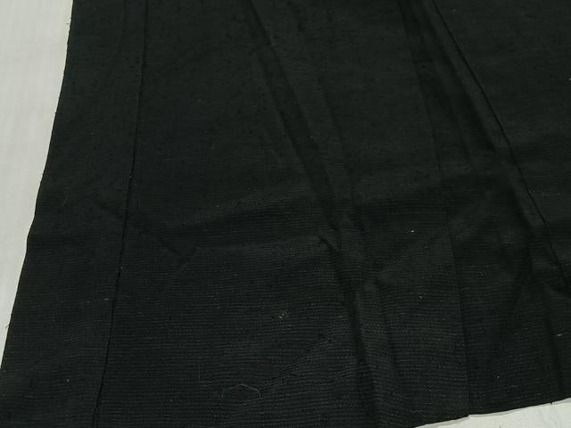 平和屋着物∞男性　長羽織　紬地　暗黒色　正絹　逸品　CABE5127ua