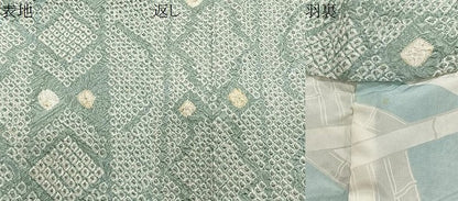 平和屋着物∞羽織　総絞り　間道　正絹　逸品　CABE5129ua