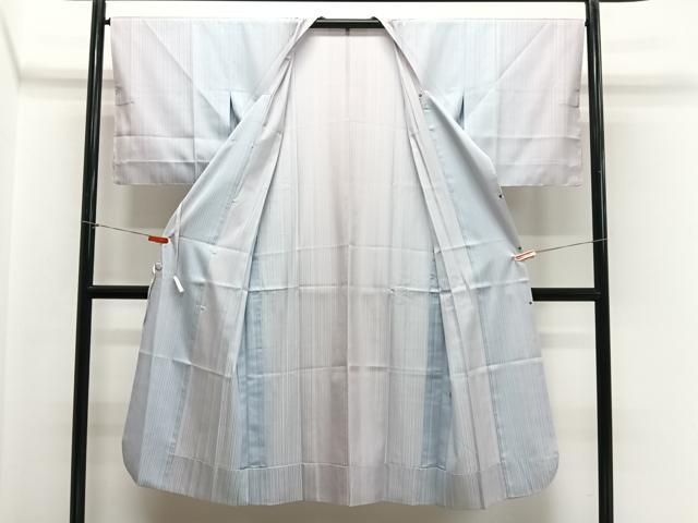平和屋着物∞道行コート　単衣　雨コート　縞　ロング丈　正絹　逸品　未使用　CABE5132ua