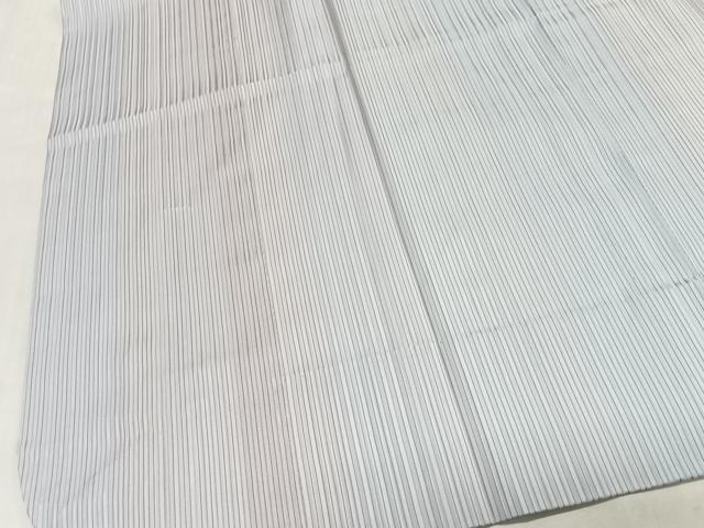 平和屋着物∞道行コート　単衣　雨コート　縞　ロング丈　正絹　逸品　未使用　CABE5132ua