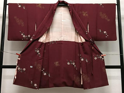 平和屋着物∞道中着　舞桜文　金彩　正絹　逸品　CABE5136ua