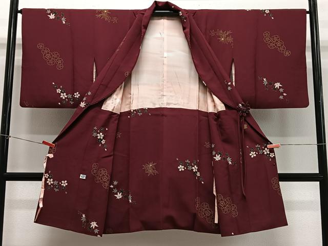 平和屋着物∞道中着　舞桜文　金彩　正絹　逸品　CABE5136ua