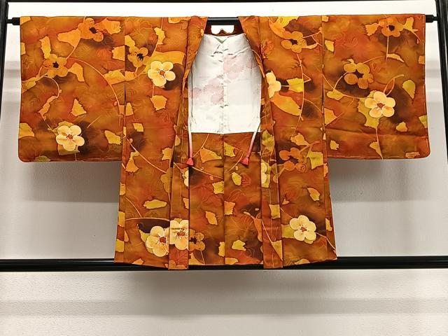 平和屋着物＃羽織　地紋起こし　草花文　暈し染め　正絹　逸品　未使用　CABE5138ua
