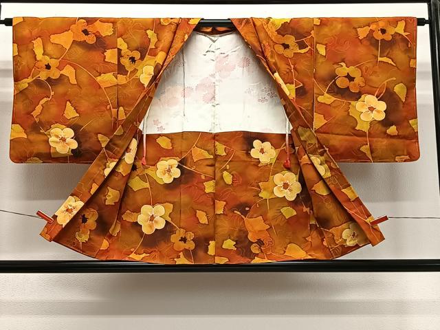 平和屋着物＃羽織　地紋起こし　草花文　暈し染め　正絹　逸品　未使用　CABE5138ua