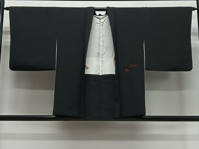 平和屋着物＃羽織　総刺繍　鼓文　黒地　正絹　逸品　CABE5147ua