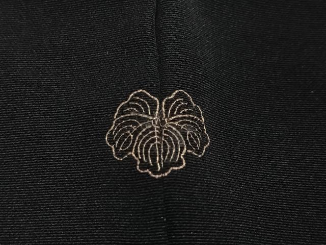 平和屋着物＃羽織　総刺繍　鼓文　黒地　正絹　逸品　CABE5147ua