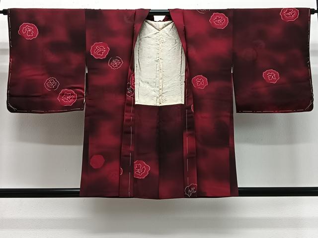 平和屋着物＃羽織　地紋起こし　バラ　暈し染め　正絹　逸品　未使用　CABE5149ua