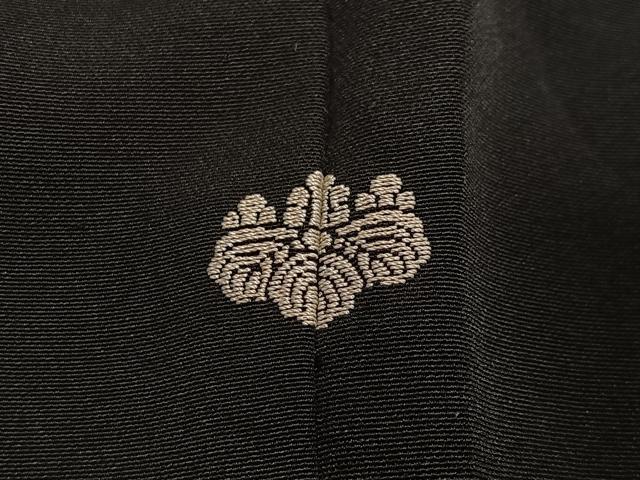 平和屋着物＃羽織　枝花文　黒地　正絹　逸品　CABE5162ua