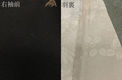 平和屋着物＃羽織　寿光織　人物文　黒地　金銀糸　正絹　逸品　CABE5171ua