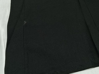 平和屋着物＃羽織　寿光織　地紙文　黒地　銀糸　正絹　逸品　CABE5177ua