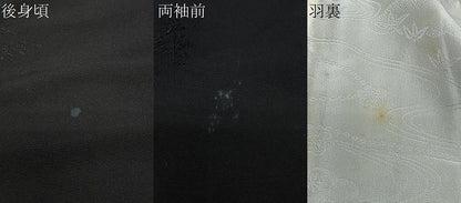 平和屋着物＃羽織　寿光織　樹林文　黒地　金糸　正絹　逸品　CABE5180ua