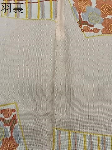 平和屋着物＃羽織　寿光織　色紙花文　黒地　銀糸　正絹　逸品　CABE5182ua