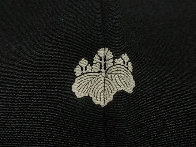 平和屋着物＃羽織　寿光織　樹林文　黒地　銀糸　正絹　逸品　CABE5184ua