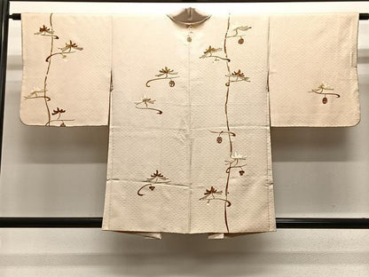 平和屋着物＃羽織　枝花文　正絹　逸品　CABE5186ua