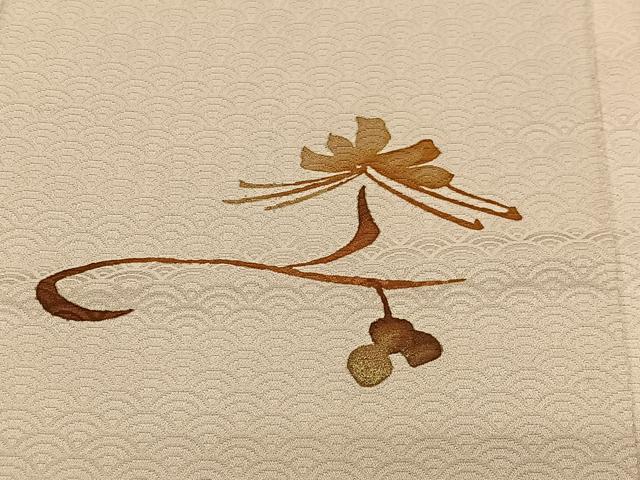平和屋着物＃羽織　枝花文　正絹　逸品　CABE5186ua