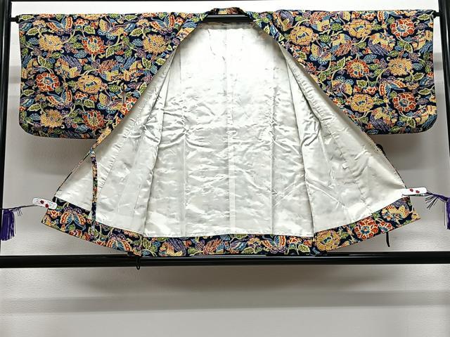 平和屋着物＃道中着　花蝶文　正絹　逸品　CABE5188ua